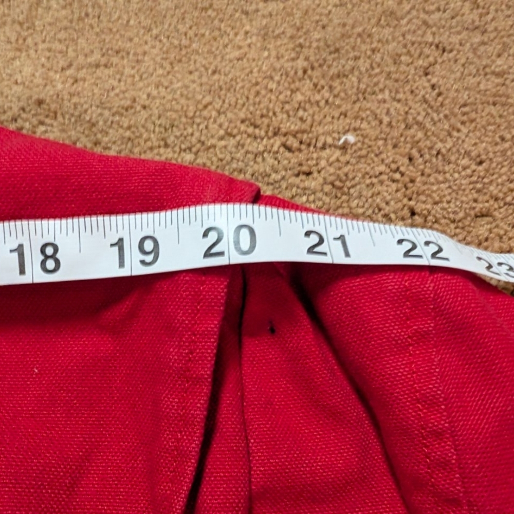 Lands End Vintage Red Canvas Chore Coat with Leather Collar - Picture 16 of 16